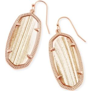 Elle Drop Earrings in Gold Dusted Glass